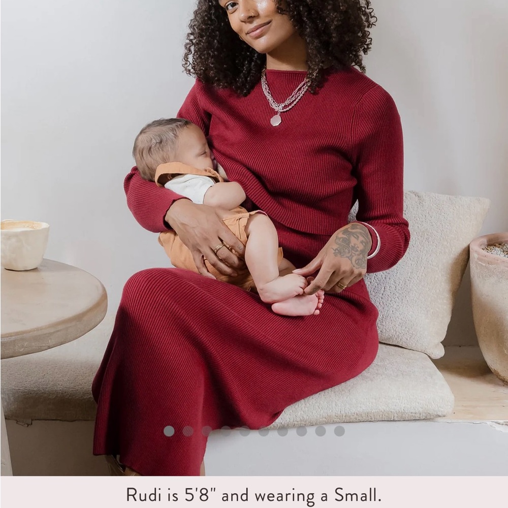 SPRING SALE! NWT! 2 in 1 nursing and maternity knitting dress in garnet